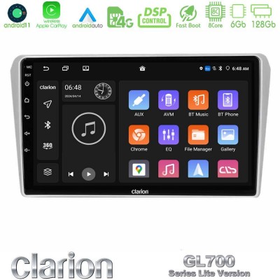 Clarion GL700 Lite Series 8Core Android11 6+128GB Toyota Avensis T25 02/2003–2008 Navigation Multimedia Tablet 9