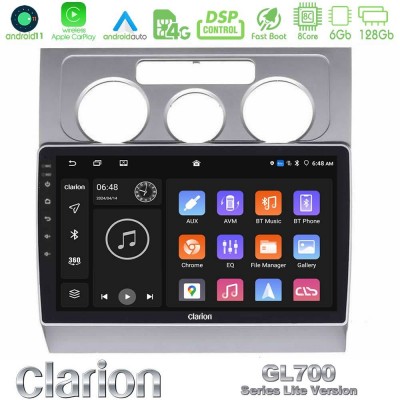 Clarion GL700 Lite Series 8Core Android11 6+128GB VW Touran 2003-2011 Navigation Multimedia Tablet 10