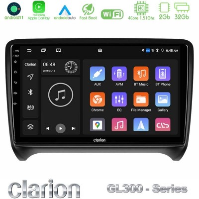 Clarion GL300 Series 4Core Android11 2+32GB Audi TT B7 Navigation Multimedia Tablet 9