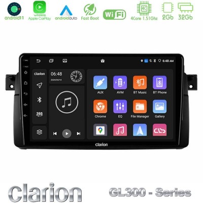 Clarion GL300 Series 4Core Android11 2+32GB BMW E46 Navigation Multimedia Tablet 9