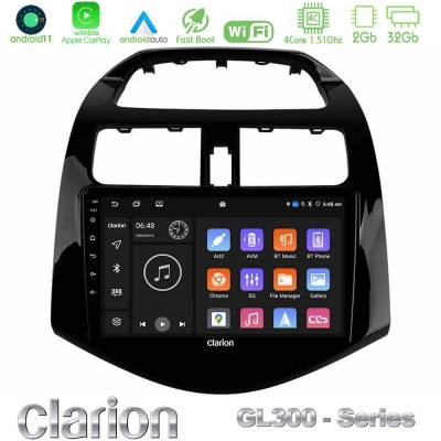 Clarion GL300 Series 4Core Android11 2+32GB Chevrolet Spark 2009-2015 Navigation Multimedia Tablet 9