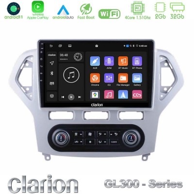 Clarion GL300 Series 4Core Android11 2+32GB Ford Mondeo 2007-2011 (Auto A/C) Navigation Multimedia Tablet 10