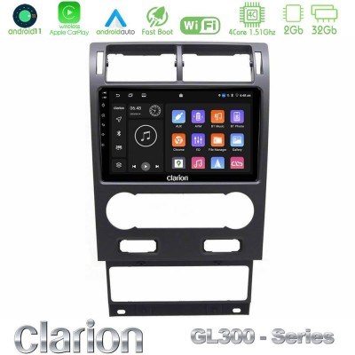 Clarion GL300 Series 4Core Android11 2+32GB Ford Mondeo 2004-2007 Navigation Multimedia Tablet 9