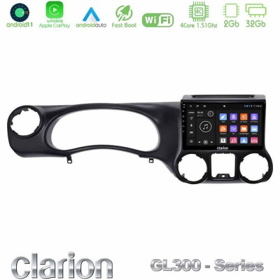 Clarion GL300 Series 4Core Android11 2+32GB Jeep Wrangler 2011-2014 Navigation Multimedia Tablet 9