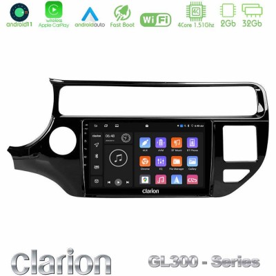 Clarion GL300 Series 4Core Android11 2+32GB Kia Rio 2015-2017 Navigation Multimedia Tablet 9