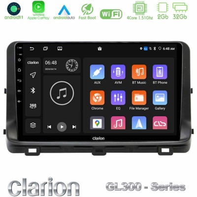 Clarion GL300 Series 4Core Android11 2+32GB Kia Ceed 2018-2023 Navigation Multimedia Tablet 9