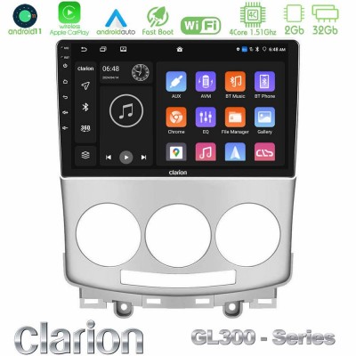 Clarion GL300 Series Mazda 5 2004-2010 4Core Android11 2+32GB Navigation Multimedia Tablet 9″ Με Carplay & Android Auto