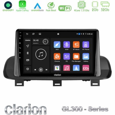 Clarion GL300 Series 4Core Android11 2+32GB Nissan Qashqai J12 & X-Trail T33 Navigation Multimedia Tablet 10