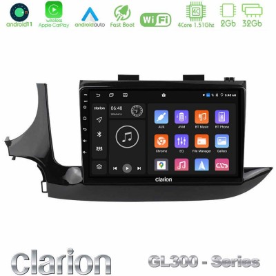 Clarion GL300 Series 4Core Android11 2+32GB Opel Mokka 2016-2020 Navigation Multimedia Tablet 9