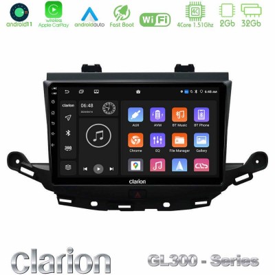 Clarion GL300 Series 4Core Android11 2+32GB Opel Astra K 2015-2019 Navigation Multimedia Tablet 9