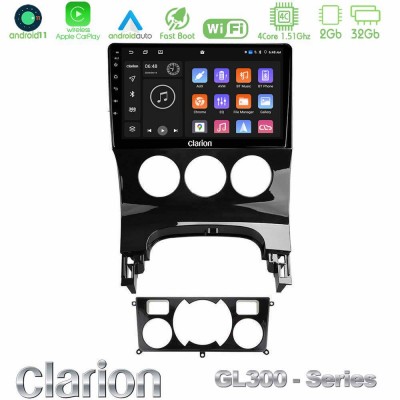 Clarion GL300 Series 4Core Android11 2+32GB Peugeot 3008 AUTO A/C Navigation Multimedia Tablet 9