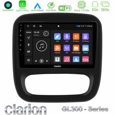 Clarion GL300 Series 4Core Android11 2+32GB Renault/Nissan/Opel/Fiat Navigation Multimedia Tablet 9