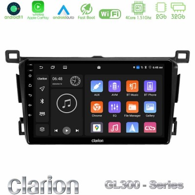 Clarion GL300 Series 4Core Android11 2+32GB Toyota RAV4 2013-2018 Navigation Multimedia Tablet 9