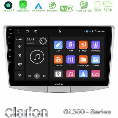 Clarion GL300 Series 4Core Android11 2+32GB VW Passat Navigation Multimedia Tablet 10