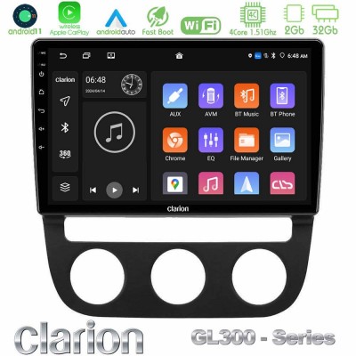 Clarion GL300 Series 4Core Android11 2+32GB VW Jetta Navigation Multimedia Tablet 10