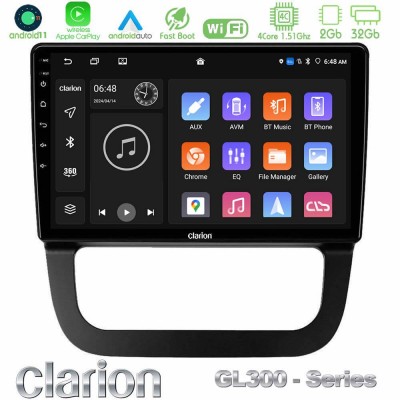 Clarion GL300 Series 4Core Android11 2+32GB VW Jetta Navigation Multimedia Tablet 10