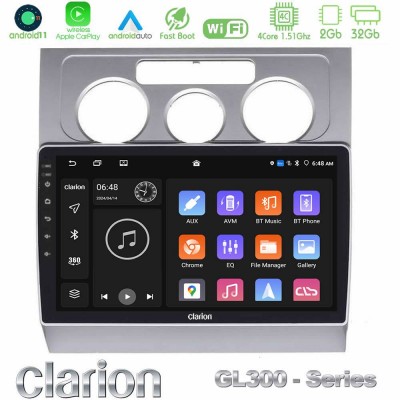 Clarion GL300 Series 4Core Android11 2+32GB VW Touran 2003-2011 Navigation Multimedia Tablet 10