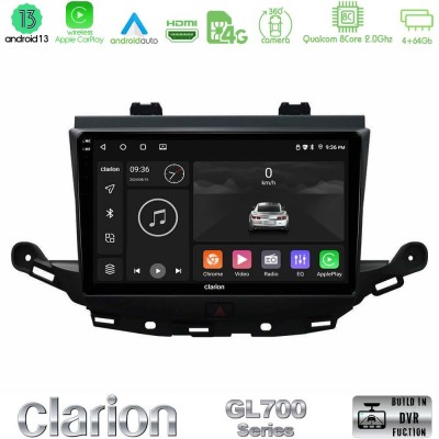 Clarion GL700 Series 8Core Android13 4+64GB Opel Astra K 2015-2019 Navigation Multimedia Tablet 9