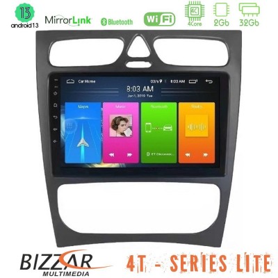 Bizzar 4T Series Mercedes C Class (W203) 4Core Android13 2+32GB Navigation Multimedia Tablet 9